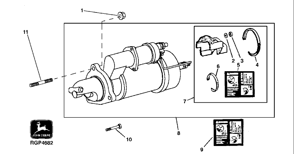 Схема запчастей John Deere 50LC - 59 - Starter Motor 0422 Starting Motor And Fastenings 6101AT010 6101AT010