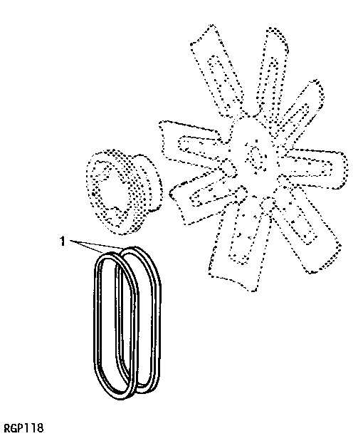 Схема запчастей John Deere 50LC - 67 - Fan Belt 0429 Fan Drive - Damper, Idler, Pulleys, & Belt 6101AT010 6101AT010