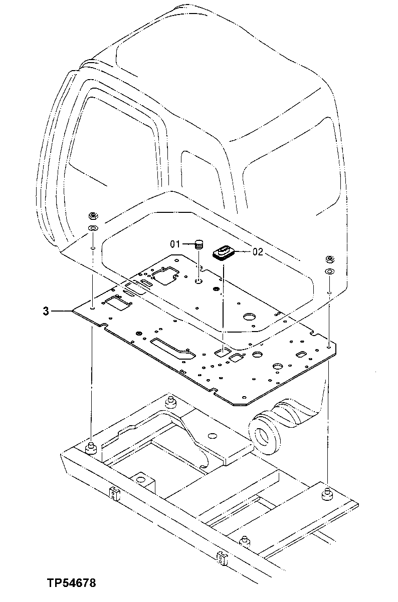 Схема запчастей John Deere 50LC - 138 - Floor Plate 1810 Operator Enclosure