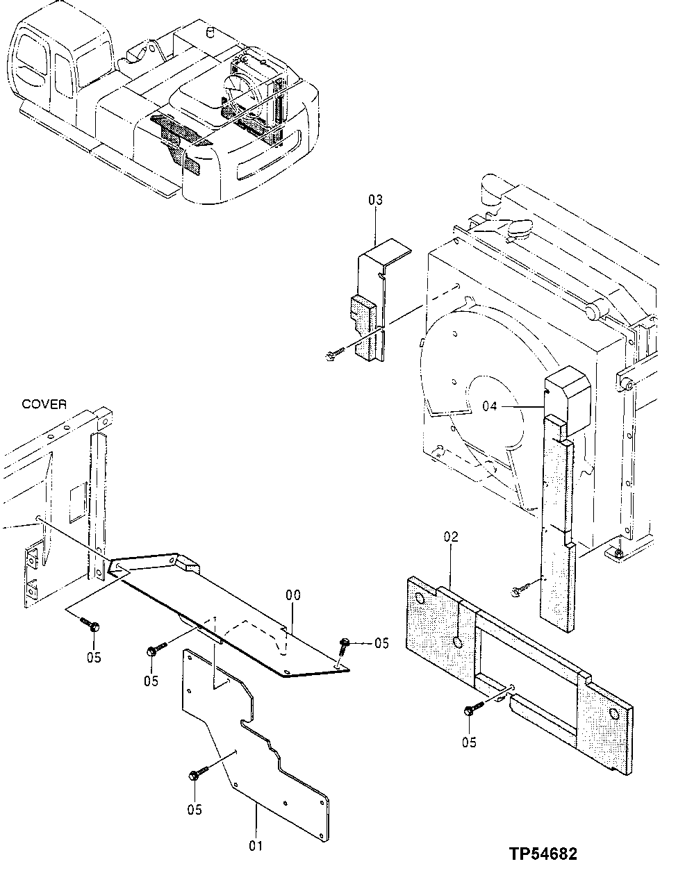 Схема запчастей John Deere 50LC - 171 - Cover 1910 Hood Or Engine Enclosure