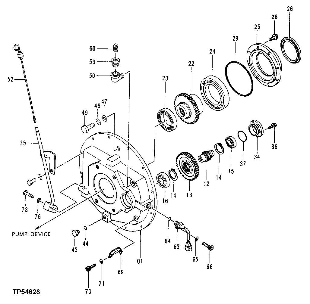 Схема запчастей John Deere 50LC - 177 - Main Hydraulic Pump 2160 Vehicle Hydraulics