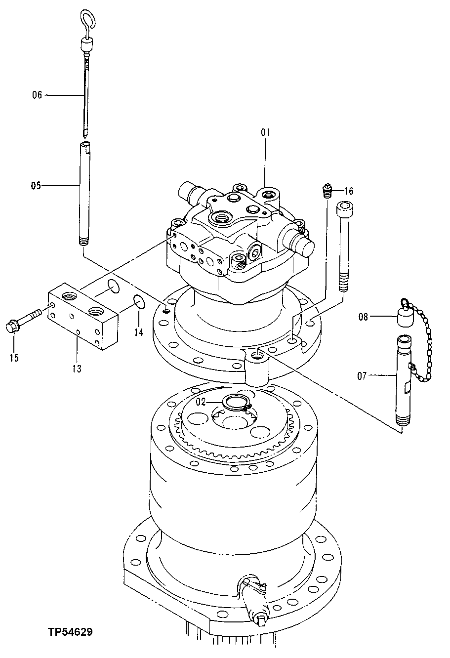 Схема запчастей John Deere 50LC - 322 - Right Swing Motor 4360 Hydraulics