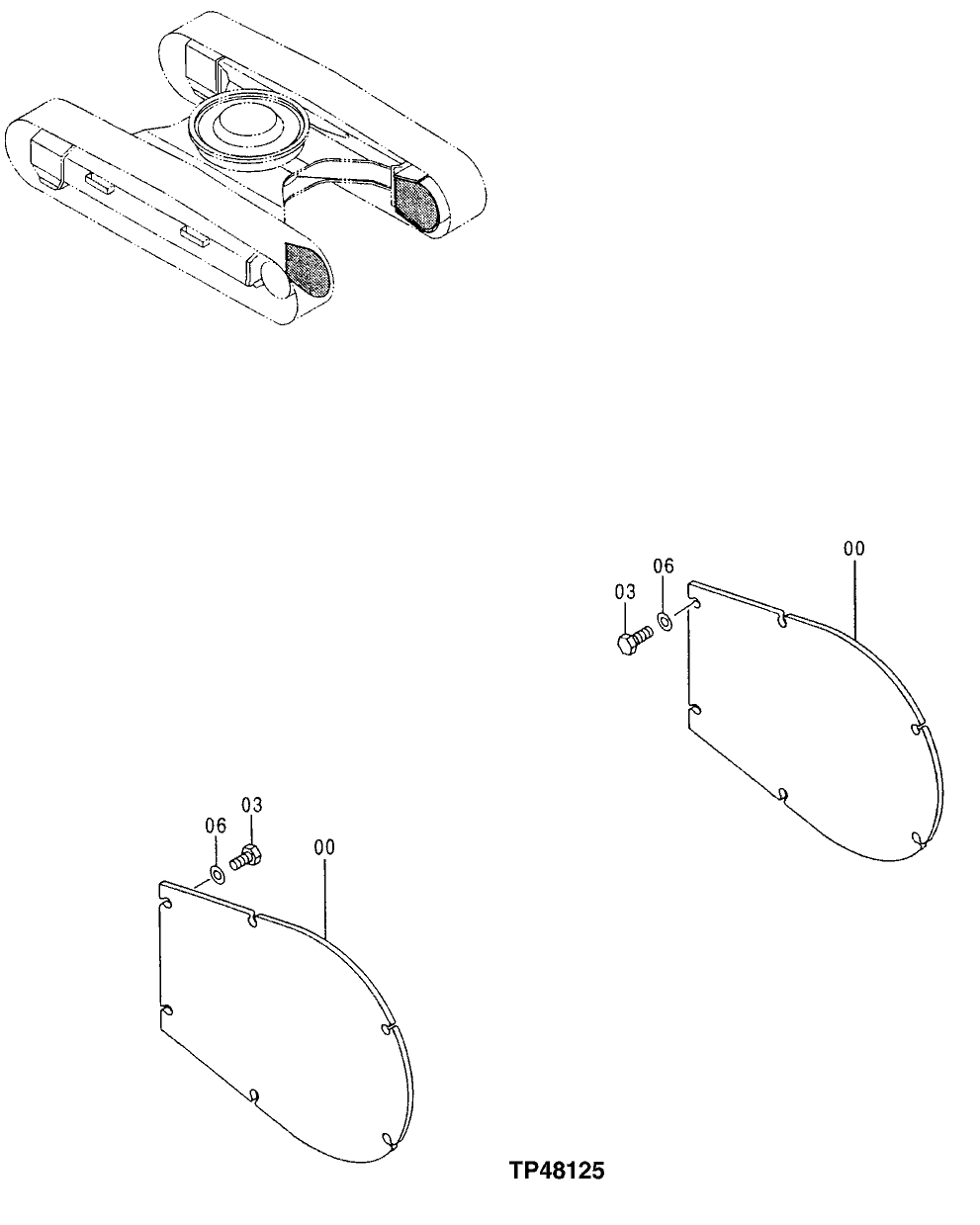 Схема запчастей John Deere 30LC - 24 - Travel Motor Cover 0260 Axles, Differentials & Suspension Systems