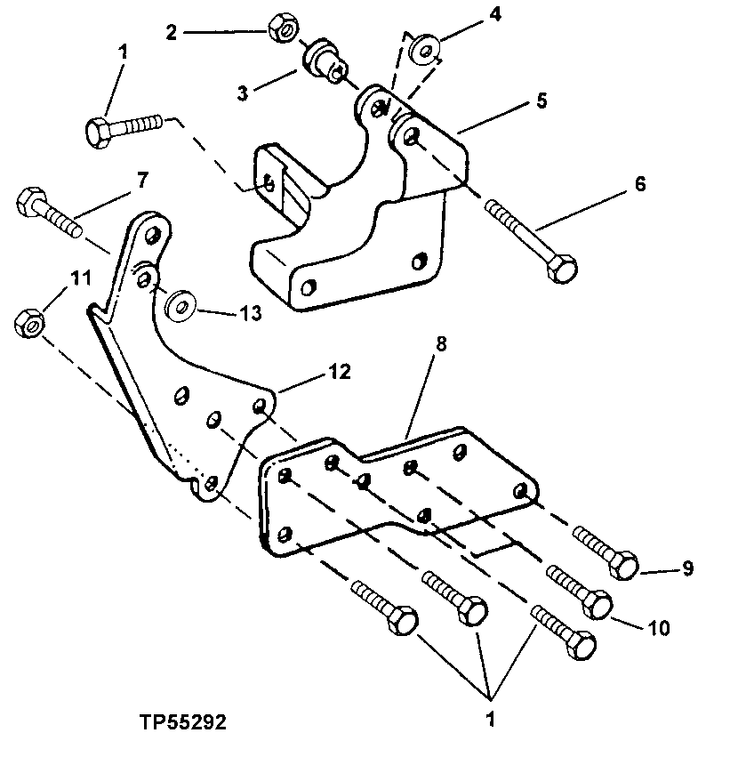 Схема запчастей John Deere 30LC - 61 - Alternator Mounting Brackets (046291 - ) 0423A Alternator And Generator Mounting TO6068HT051 TO6068HT051