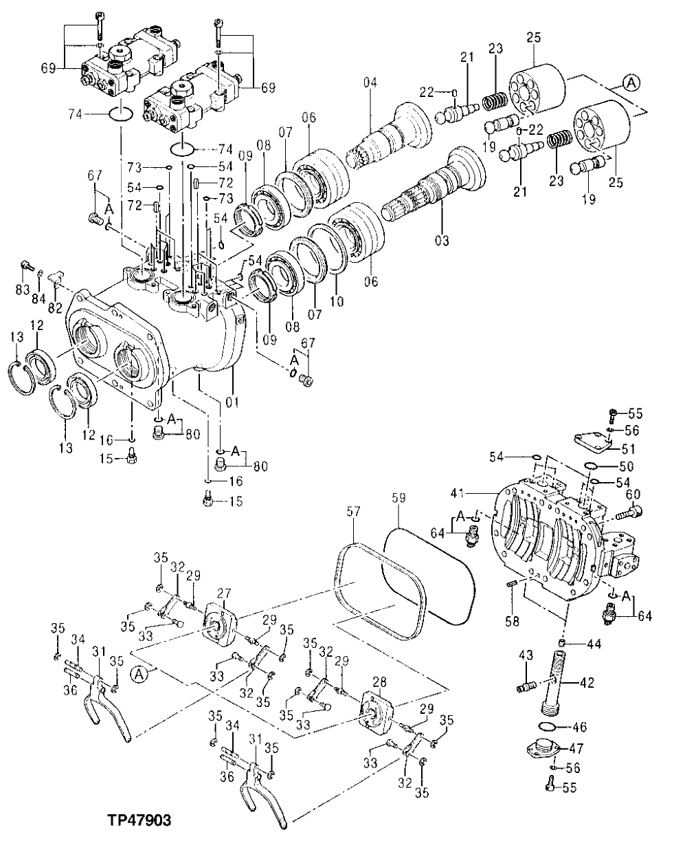 Схема запчастей John Deere 30LC - 222 - Hydraulic Pump 2160 Vehicle Hydraulics