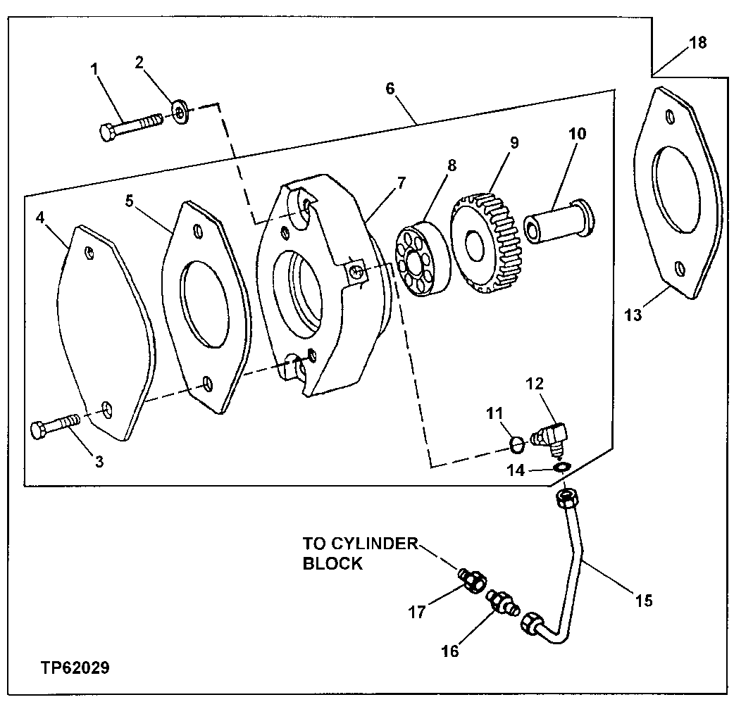 Схема запчастей John Deere 30LC - 230 - Auxiliary Drive Gear Adapter 2160 Vehicle Hydraulics