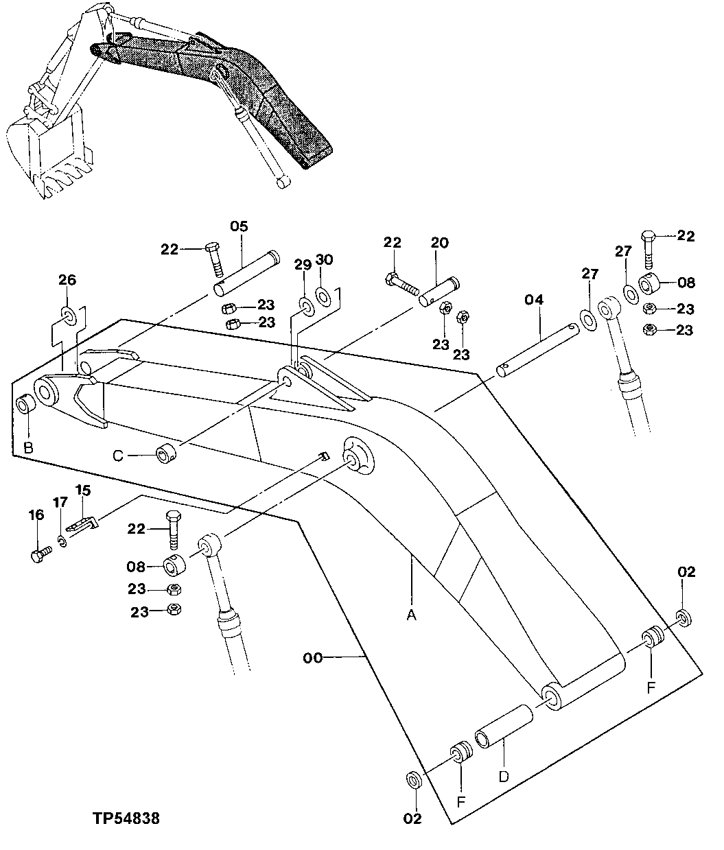 Схема запчастей John Deere 30LC - 280 - Boom ( - 600272) 3344 Boom