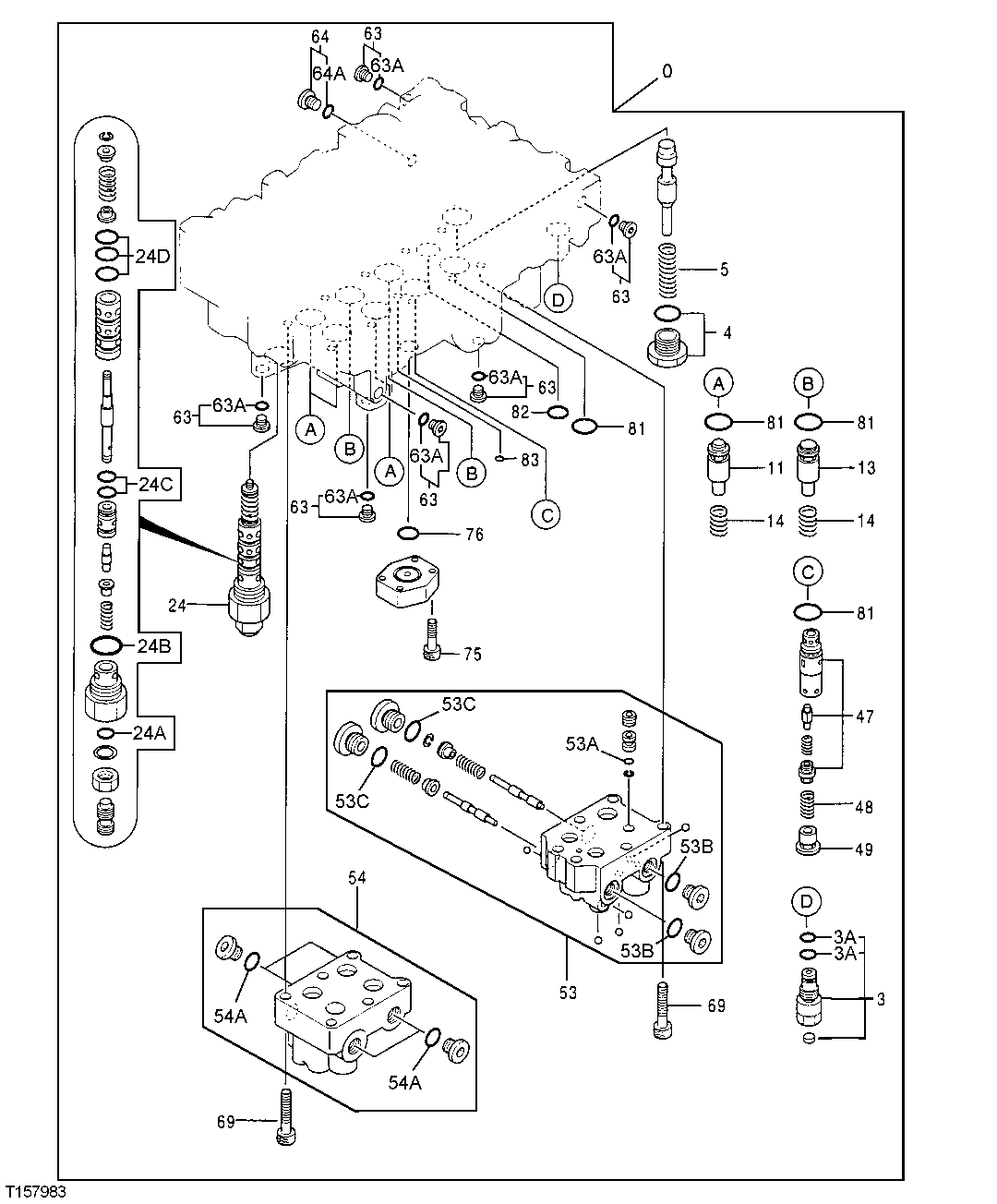 Схема запчастей John Deere 30LC - 294 - Control Valve 3360 Hydraulic System