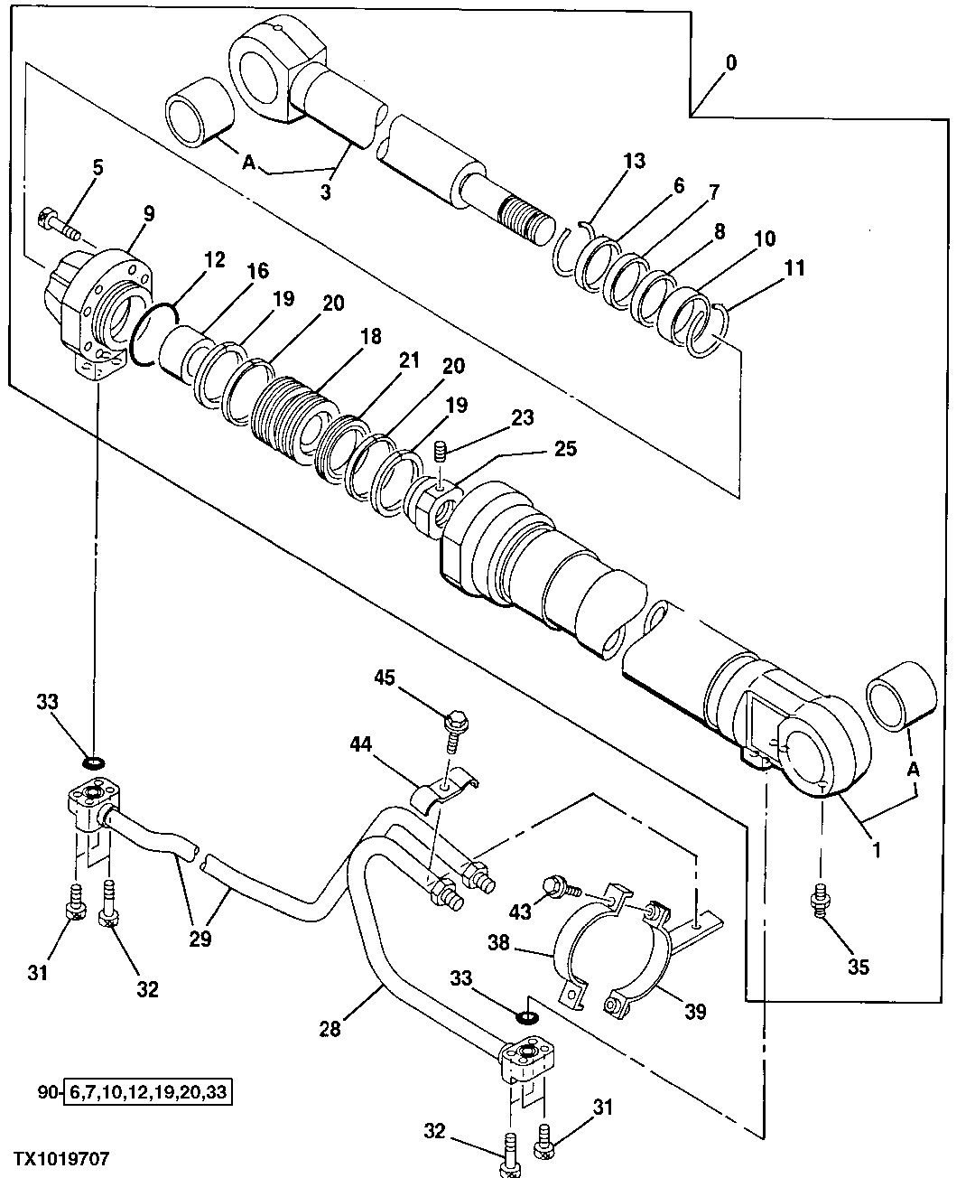 Схема запчастей John Deere 30LC - 324 - Left Boom Cylinder 3360 Hydraulic System