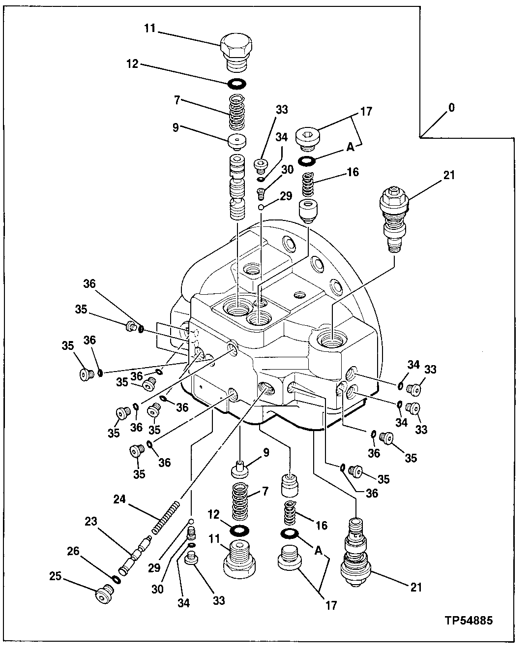 Схема запчастей John Deere 70LC - 18 - Brake Valve 0260 HYDRAULIC SYSTEM