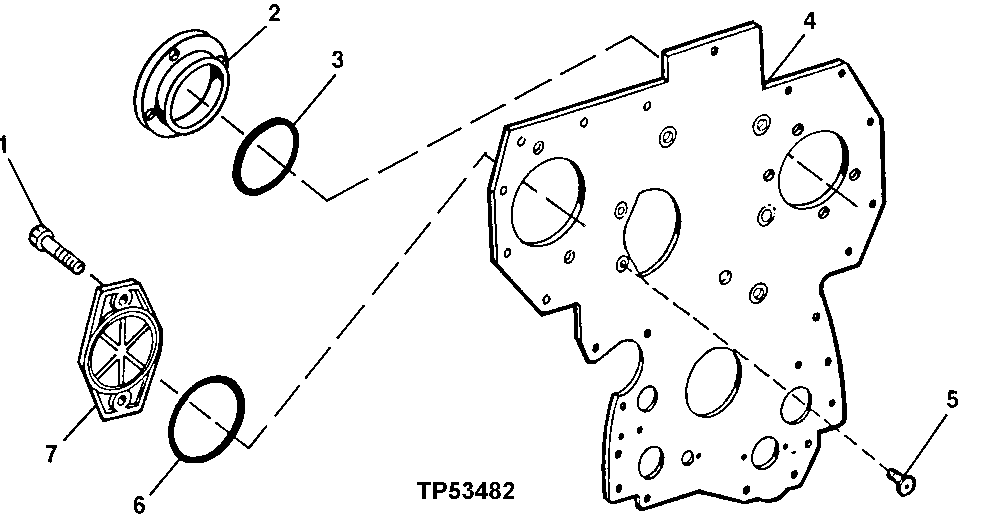 Схема запчастей John Deere 70LC - 34 - ENGINE FRONT PLATE AND AUXILLARY DRIVE COVER 0404 Cylinder Block 6068HT052 6068HT052