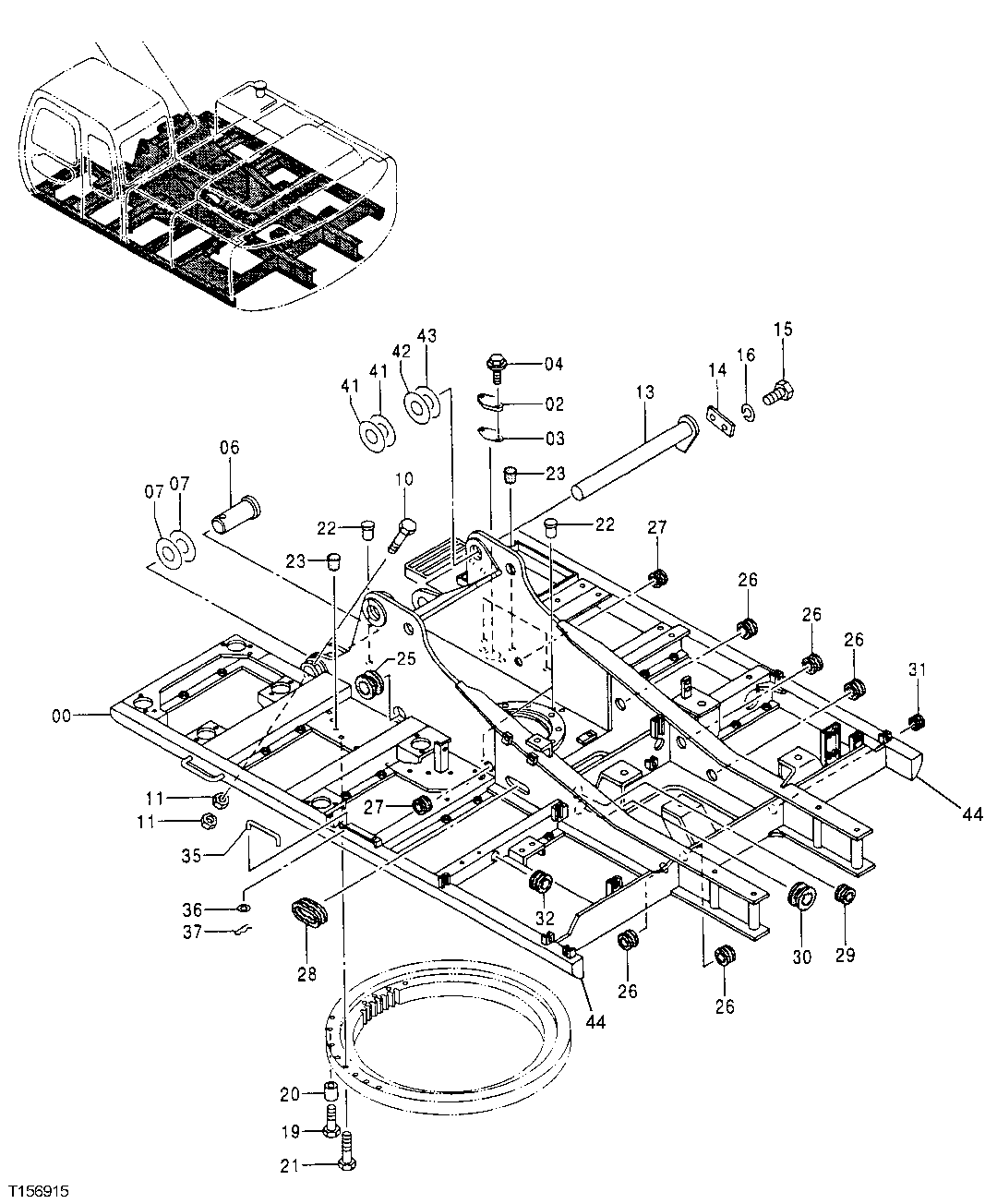 Схема запчастей John Deere 70LC - 107 - Main Frame 1740 Frame Installation