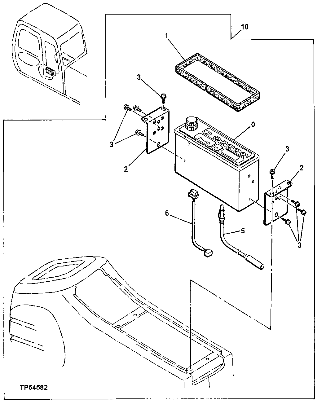 Схема запчастей John Deere 70LC - 124 - Radio 1810 Operator Enclosure