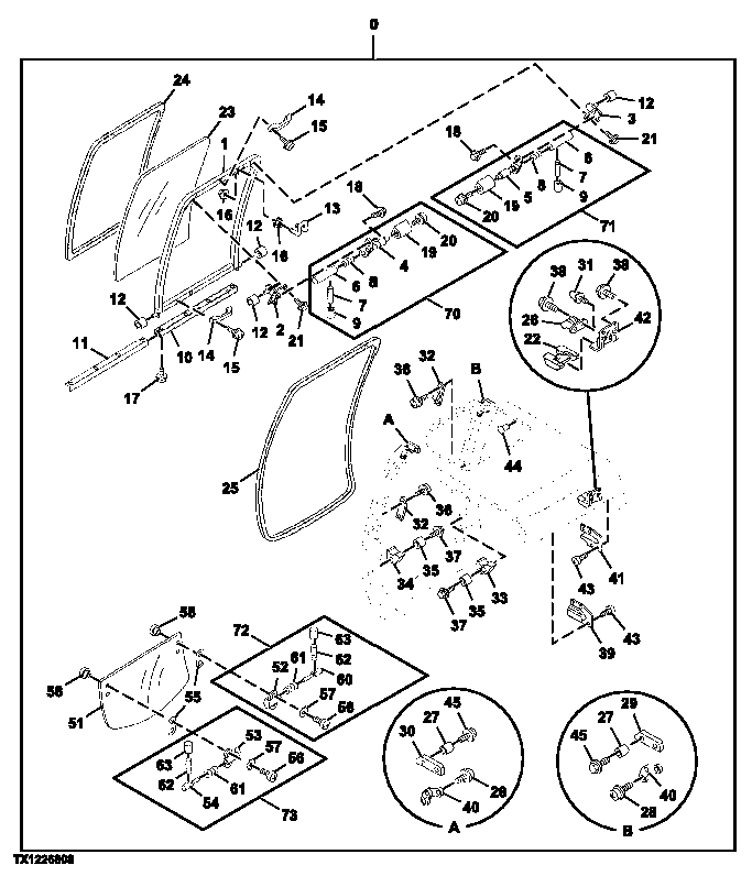 Схема запчастей John Deere 70LC - 117 - Cab Components 1810 Operator Enclosure