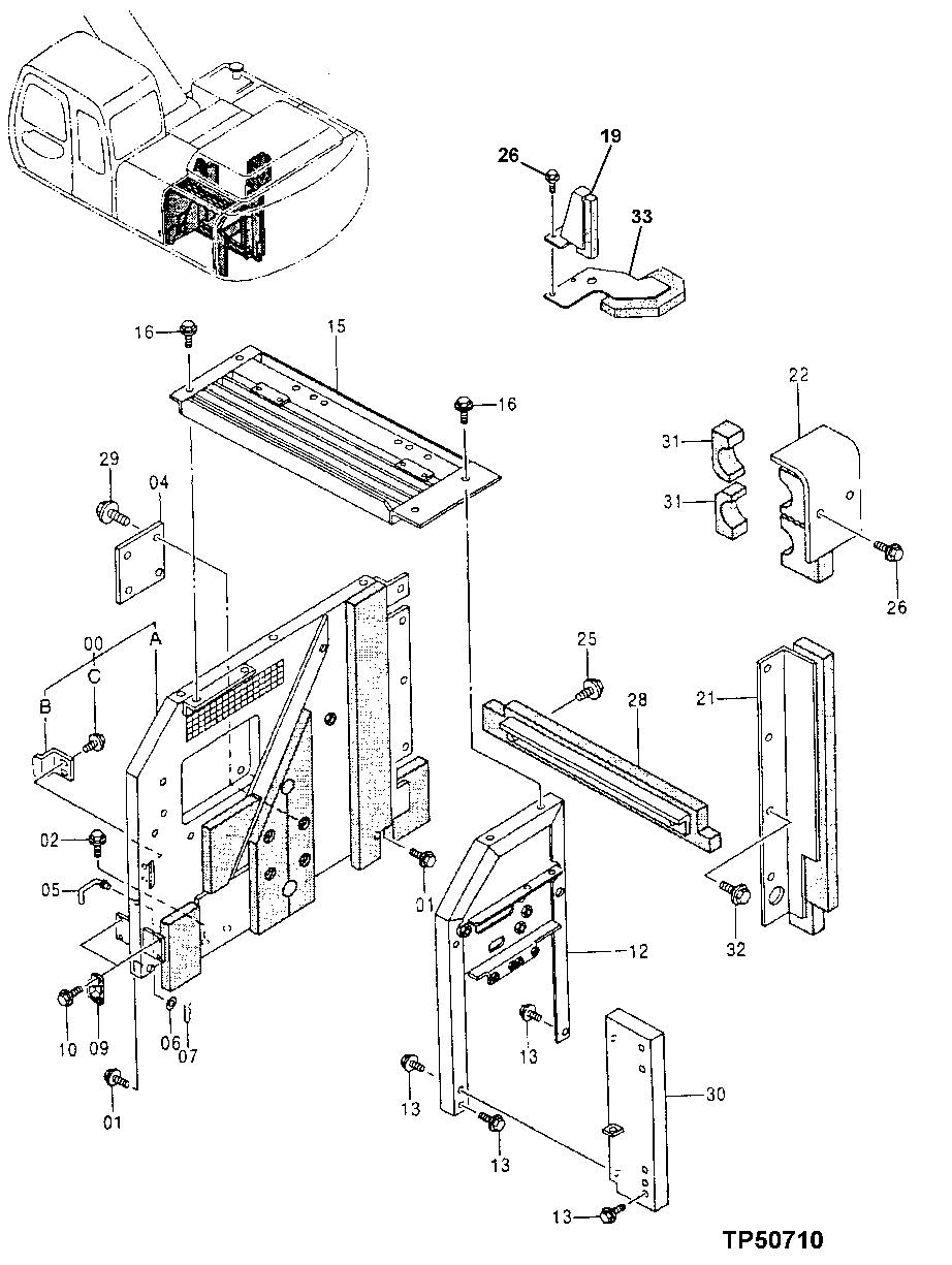 Схема запчастей John Deere 70LC - 163 - Cover 1910 Hood Or Engine Enclosure