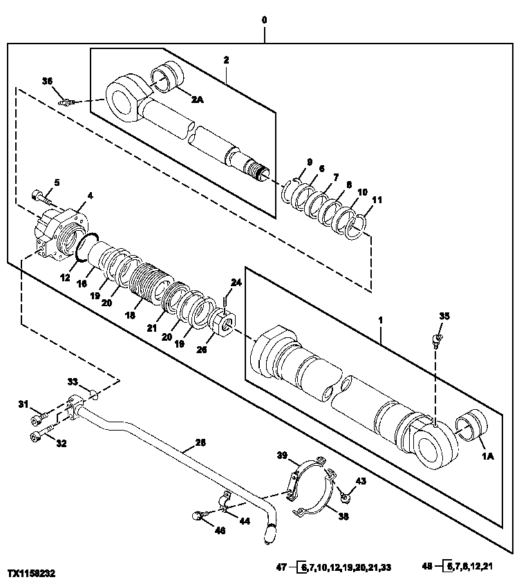 Схема запчастей John Deere 70LC - 269 - Bucket Cylinder 3360 HYDRAULIC SYSTEM