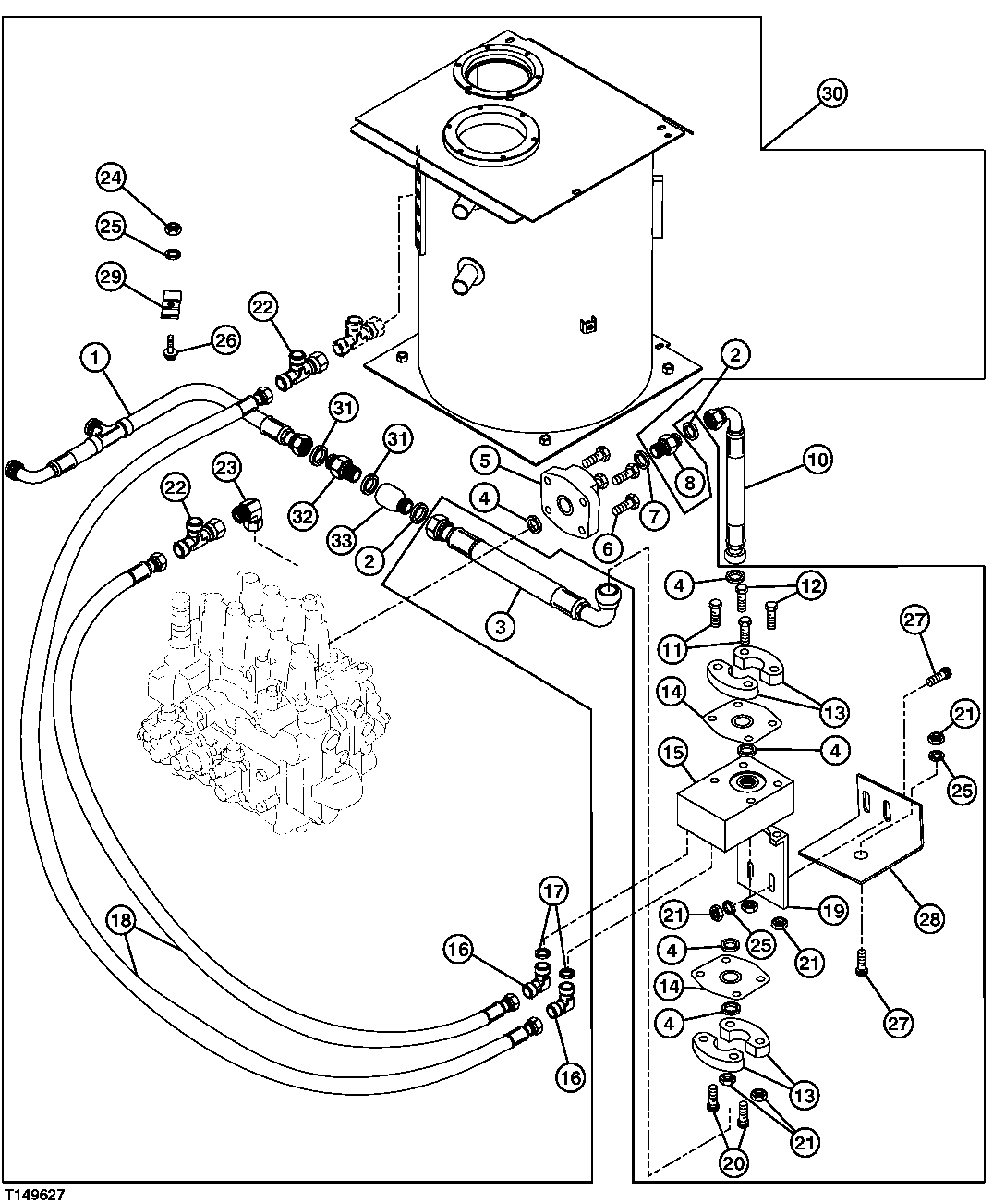 Схема запчастей John Deere 70LC - 285 - BOOM REDUCED DRIFT KIT 3360 HYDRAULIC SYSTEM