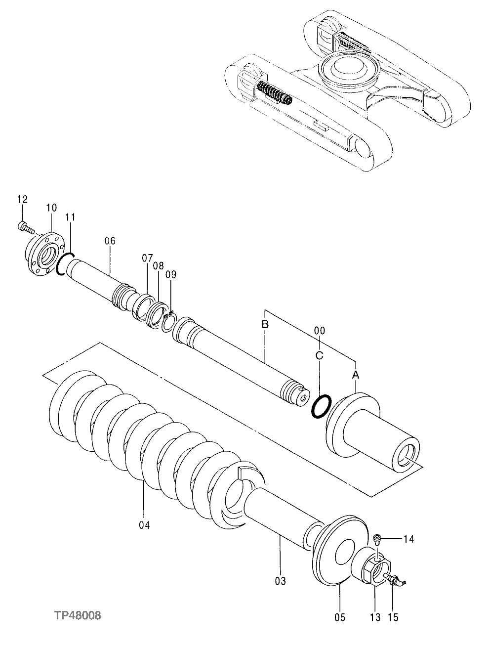 Схема запчастей John Deere 60LC - 6 - Adjuster ( - XXXXXX) 0130 Track Systems