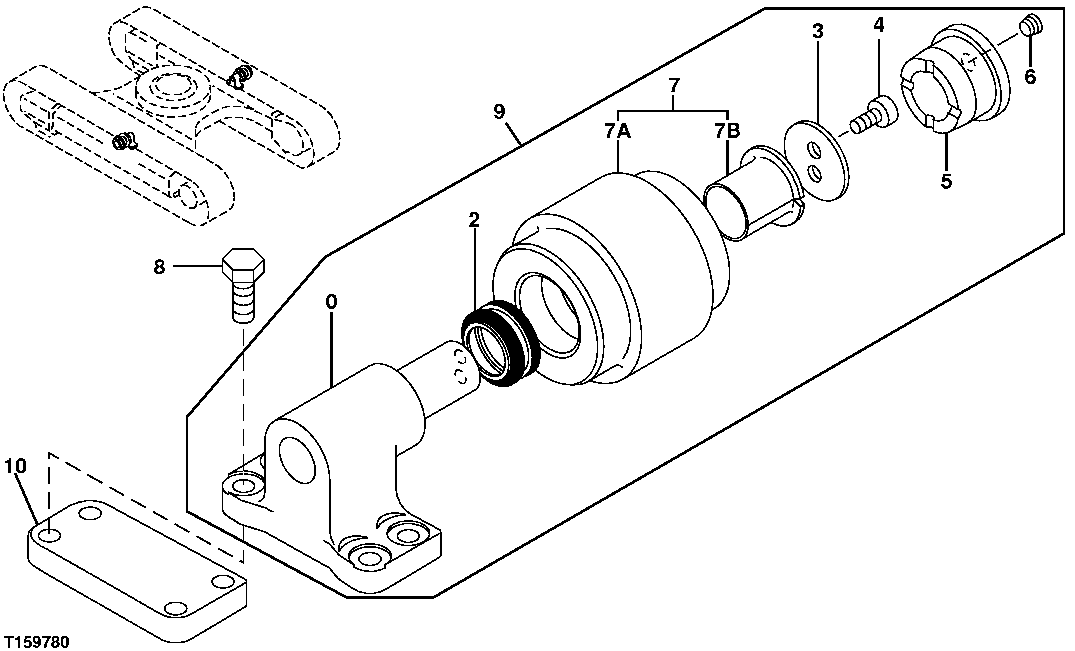 Схема запчастей John Deere 60LC - 10 - Upper Roller (041911 - ) 0130 Track Systems