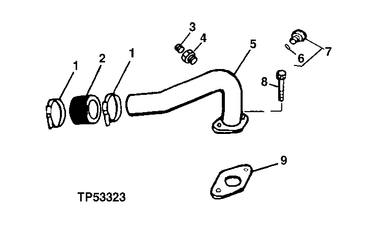 Схема запчастей John Deere 60LC - 105 - Air Intake System (709640 - 801836) 0414B Intake Manifold 4045TT055 4045TT055