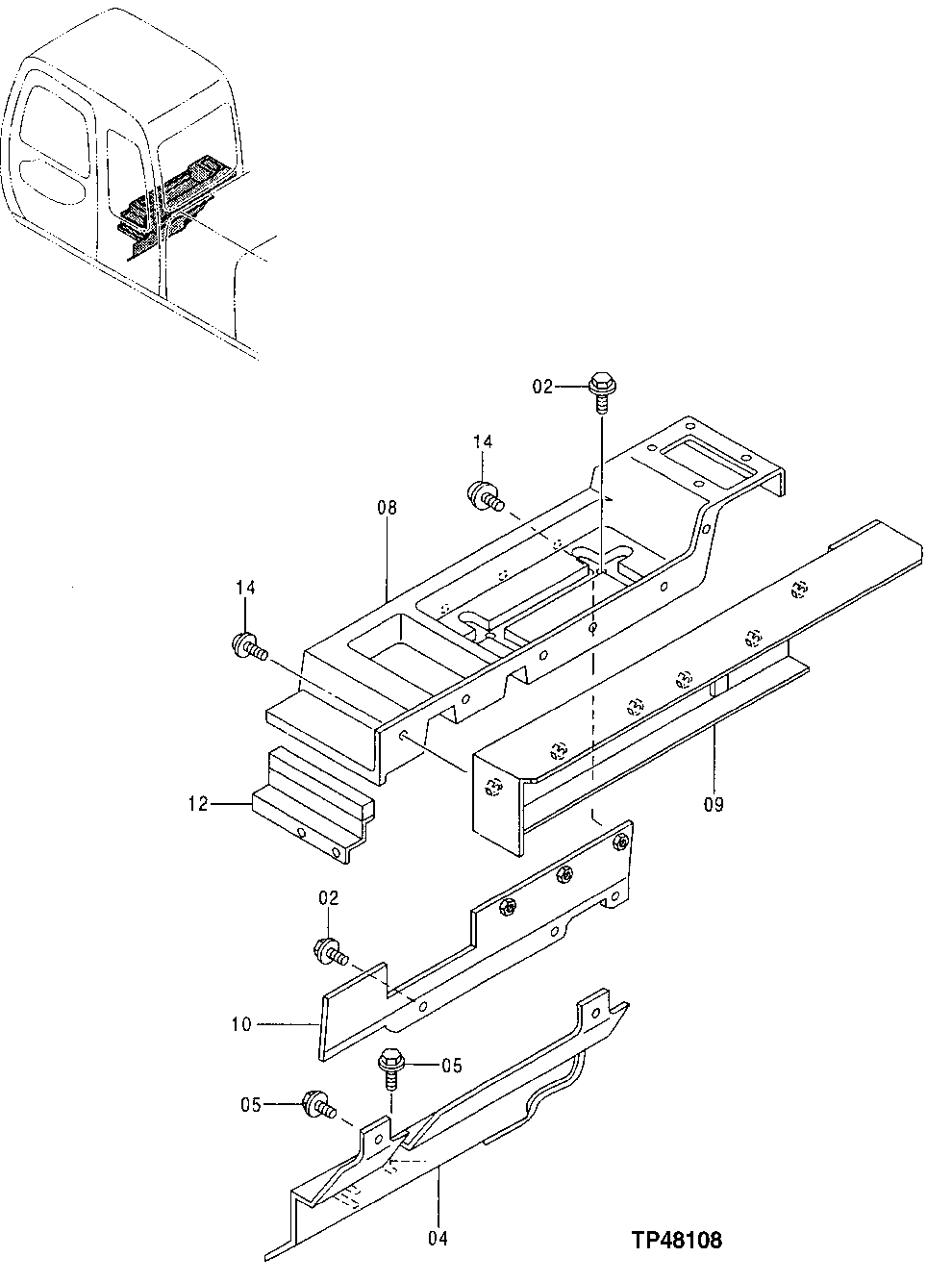 Схема запчастей John Deere 60LC - 196 - Rear Tray 1830 Heating & Air Conditioning