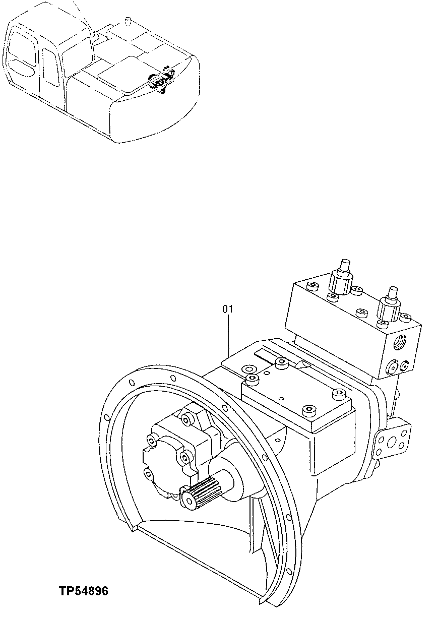 Схема запчастей John Deere 60LC - 219 - Main Hydraulic Pump 2160 Vehicle Hydraulics