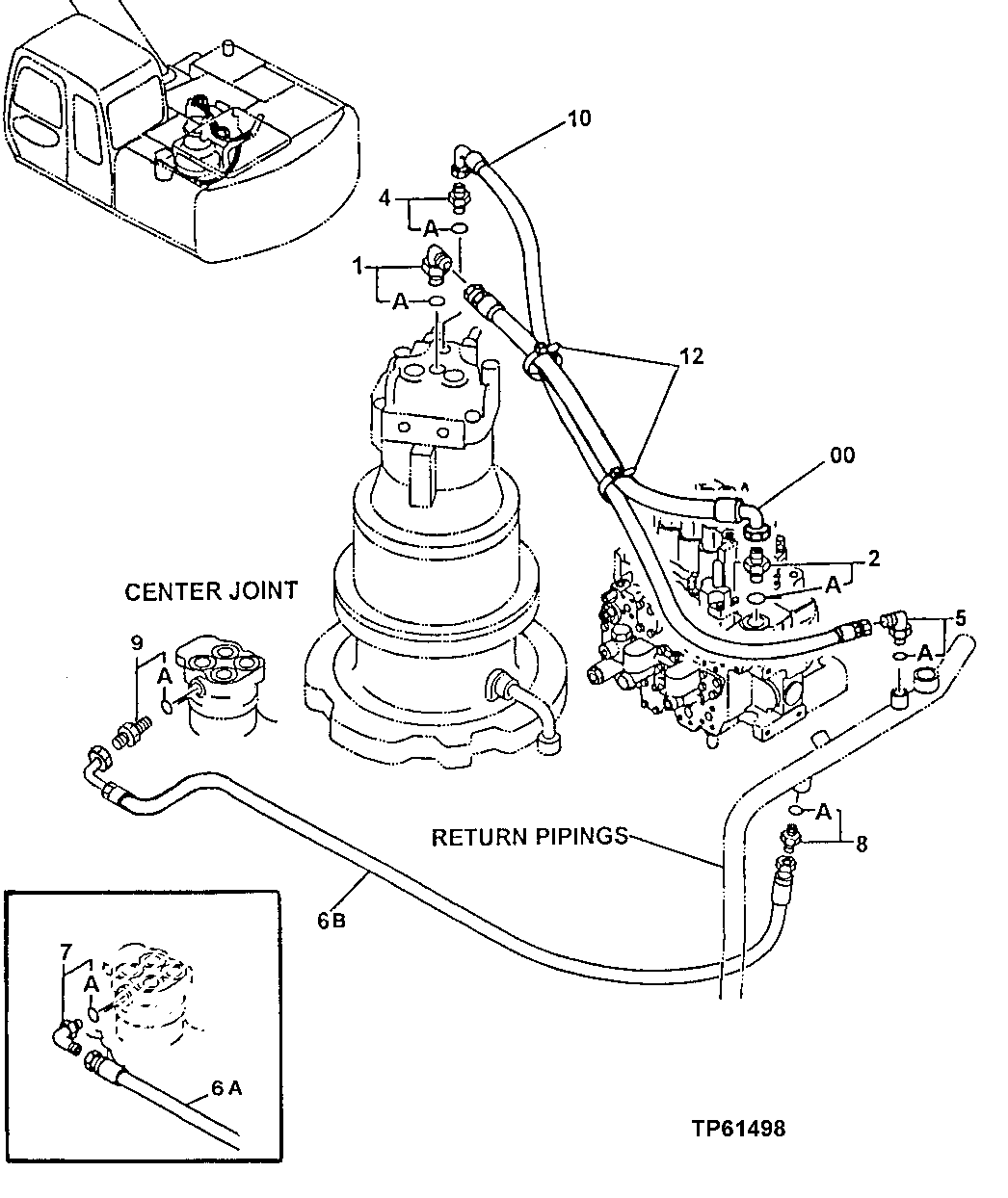 Схема запчастей John Deere 60LC - 263 - Drain Lines 3360 Hydraulic System