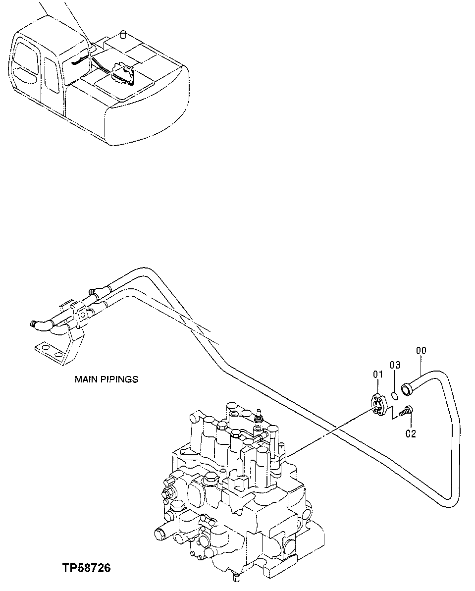 Схема запчастей John Deere 60LC - 268 - Boom Hydraulic Lines 3360 Hydraulic System