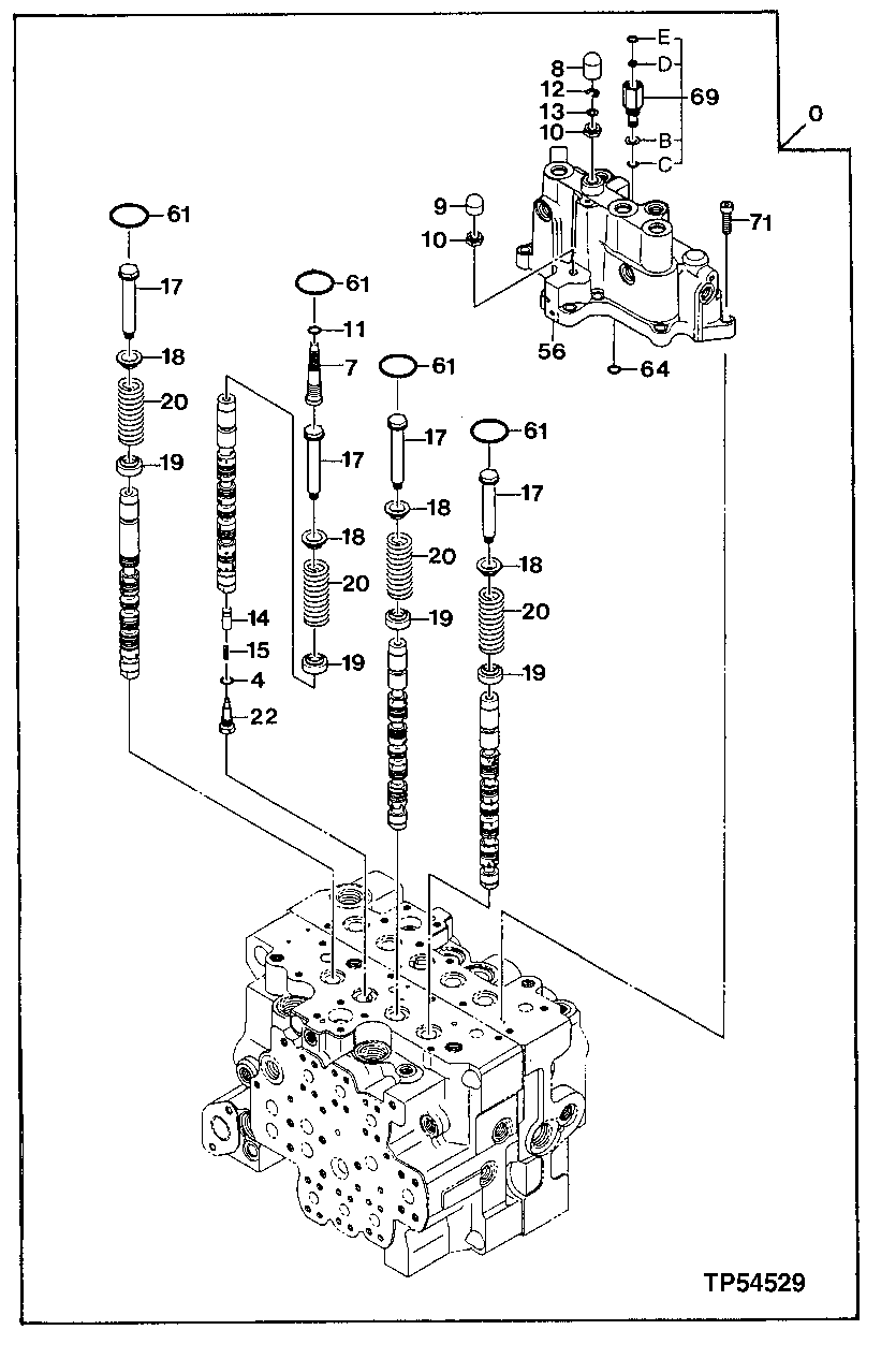 Схема запчастей John Deere 60LC - 277 - Control Valve 3360 Hydraulic System