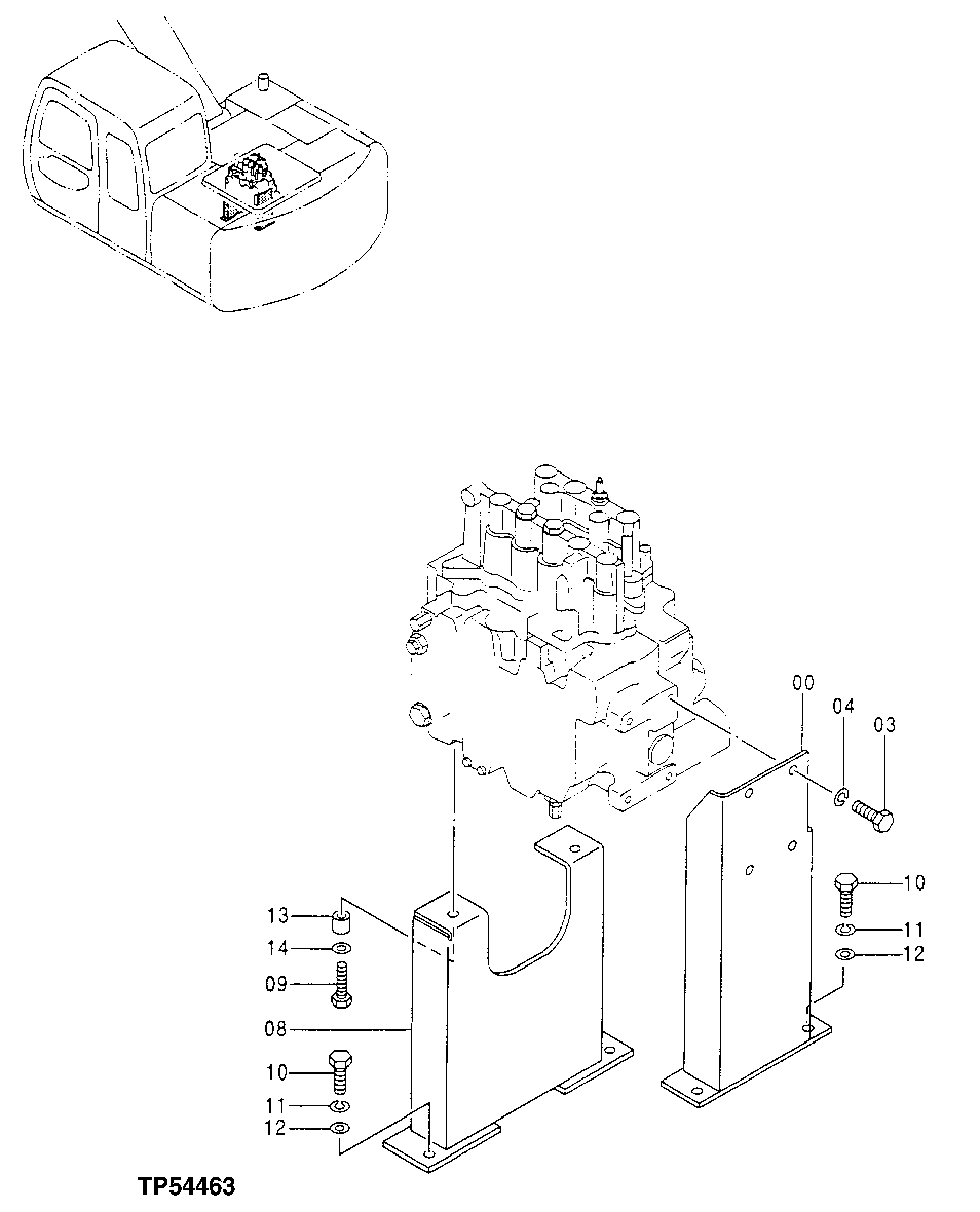 Схема запчастей John Deere 60LC - 280 - CONTROL VALVE SUPPORT 3360 Hydraulic System