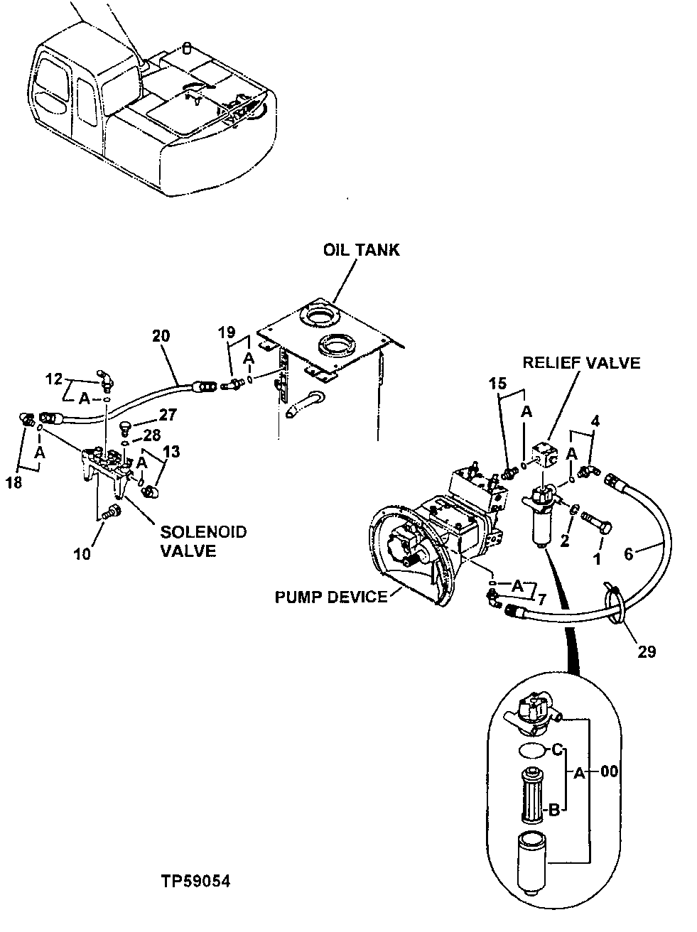 Схема запчастей John Deere 60LC - 288 - Pilot Lines 3360 Hydraulic System