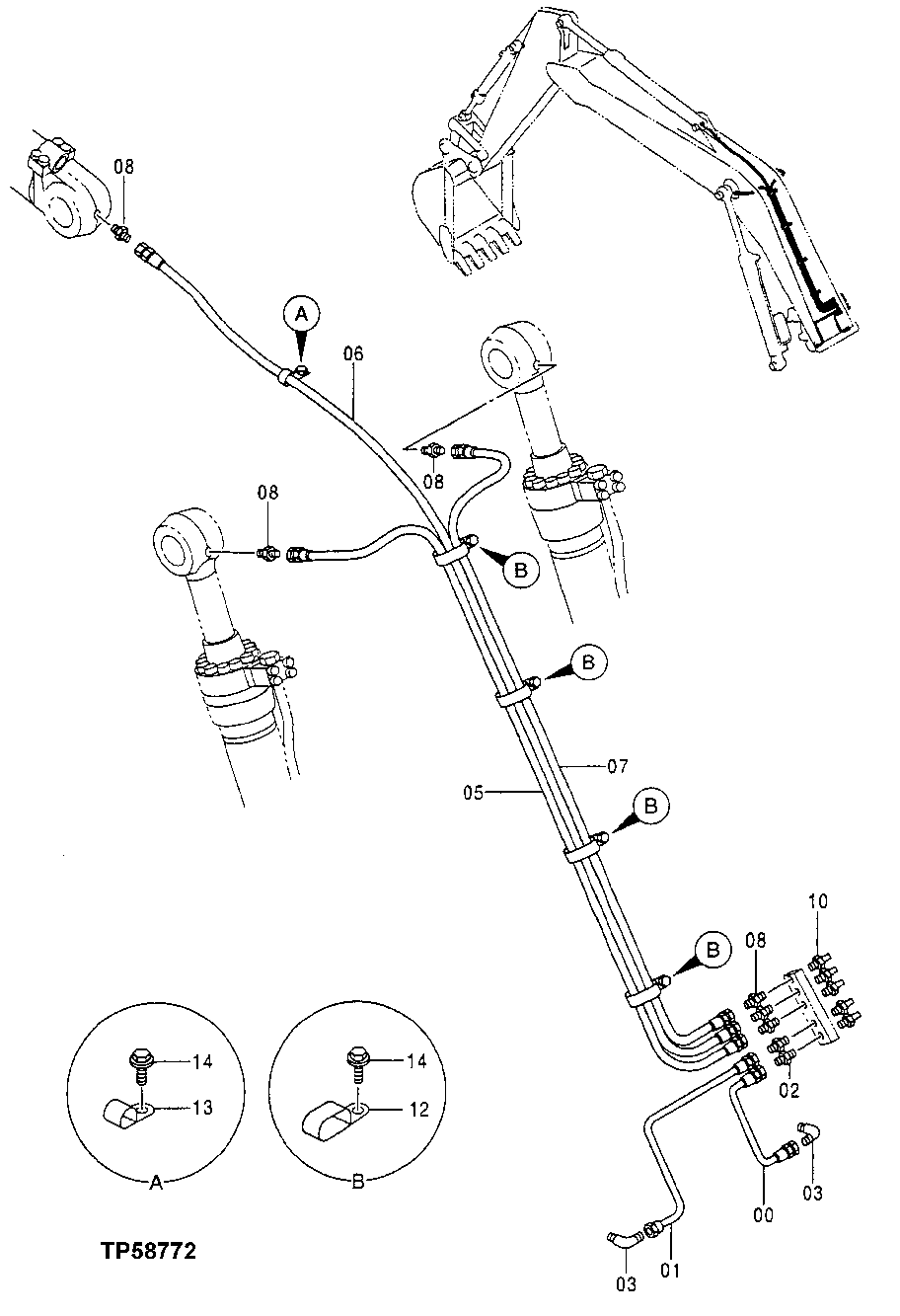 Схема запчастей John Deere 60LC - 308 - Lubrication System 3360 Hydraulic System