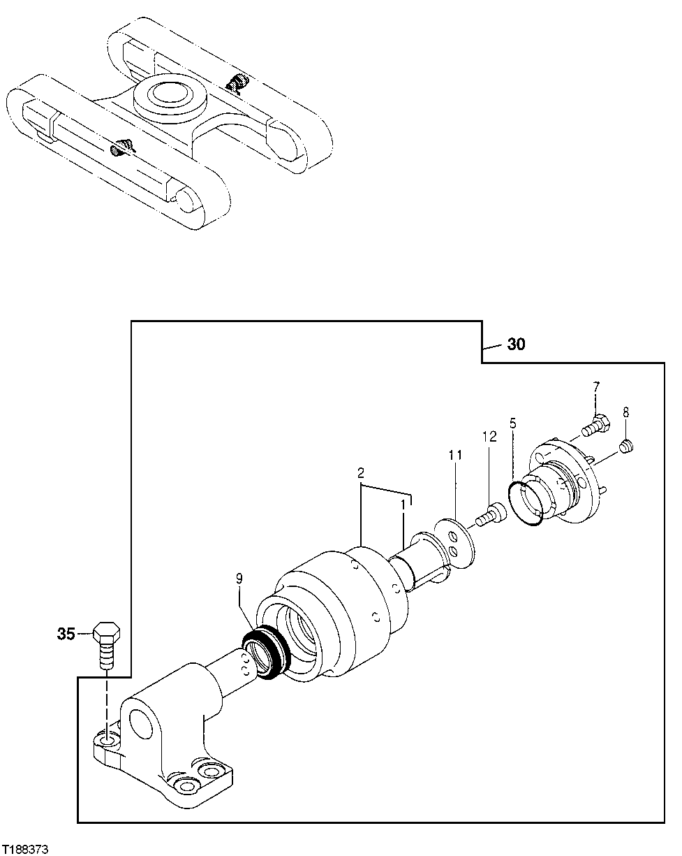 Схема запчастей John Deere 10 - 7 - Track Carrier Roller Mounting and Components 0130 Track Systems