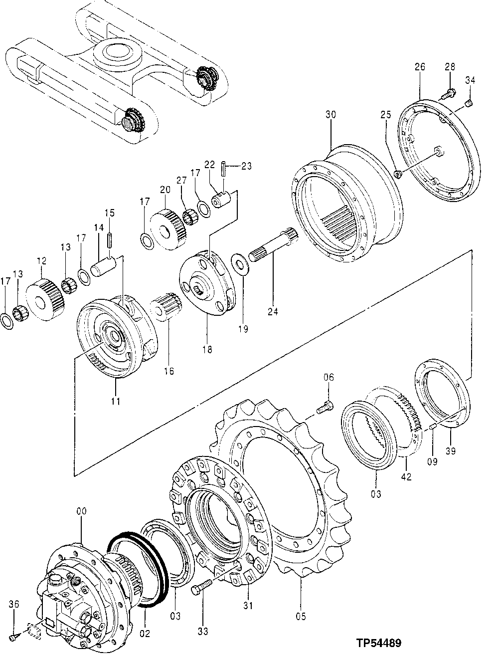 Схема запчастей John Deere 10 - 13 - Propel Motor Components 0260 Axles, Diff. & Susp. Sys. Hyd