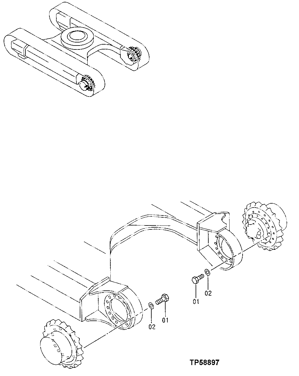 Схема запчастей John Deere 10 - 17 - PROPEL MOTOR SUPPORT 0260 Axles, Diff. & Susp. Sys. Hyd