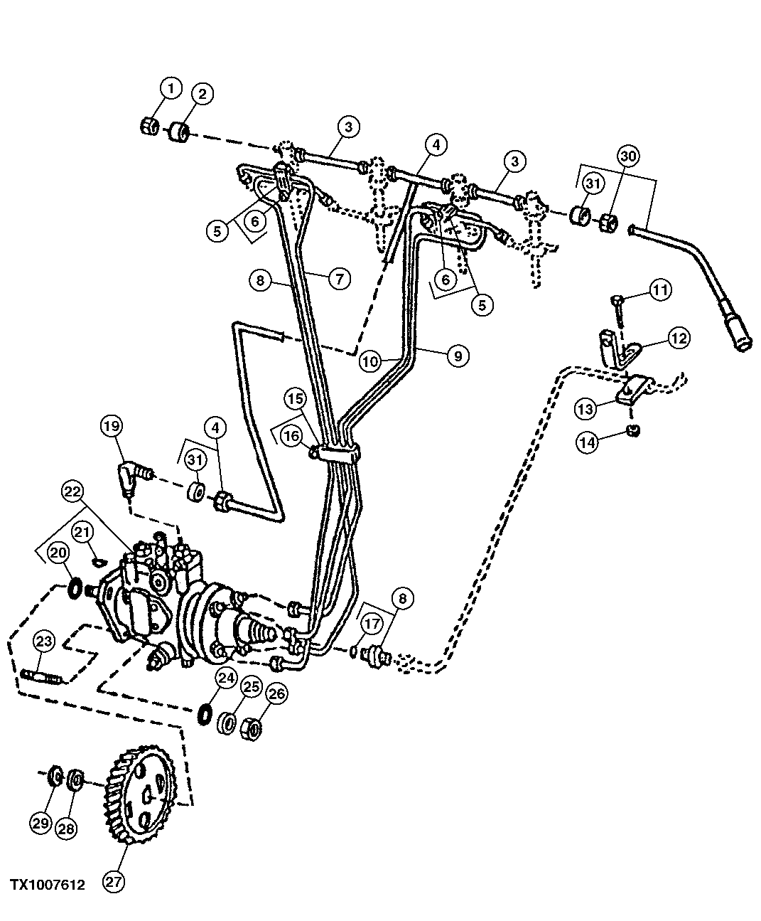 Схема запчастей John Deere 10 - 44 - Fuel Injection System (026650 - ) 0413A Fuel Injection System 4045TP052 4045TP052