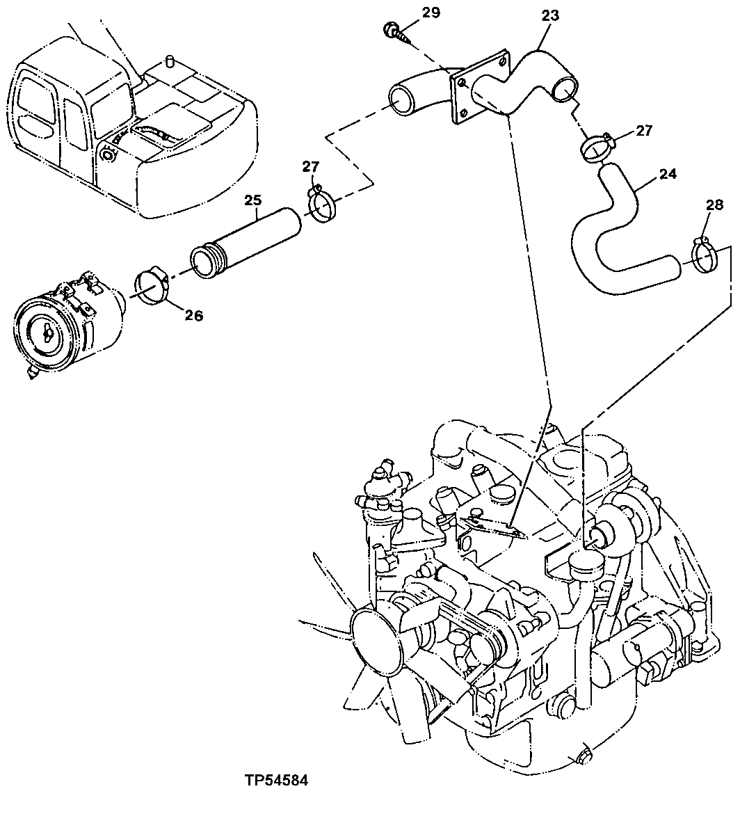 Схема запчастей John Deere 10 - 124 - Air Cleaner Support 0520 Intake System