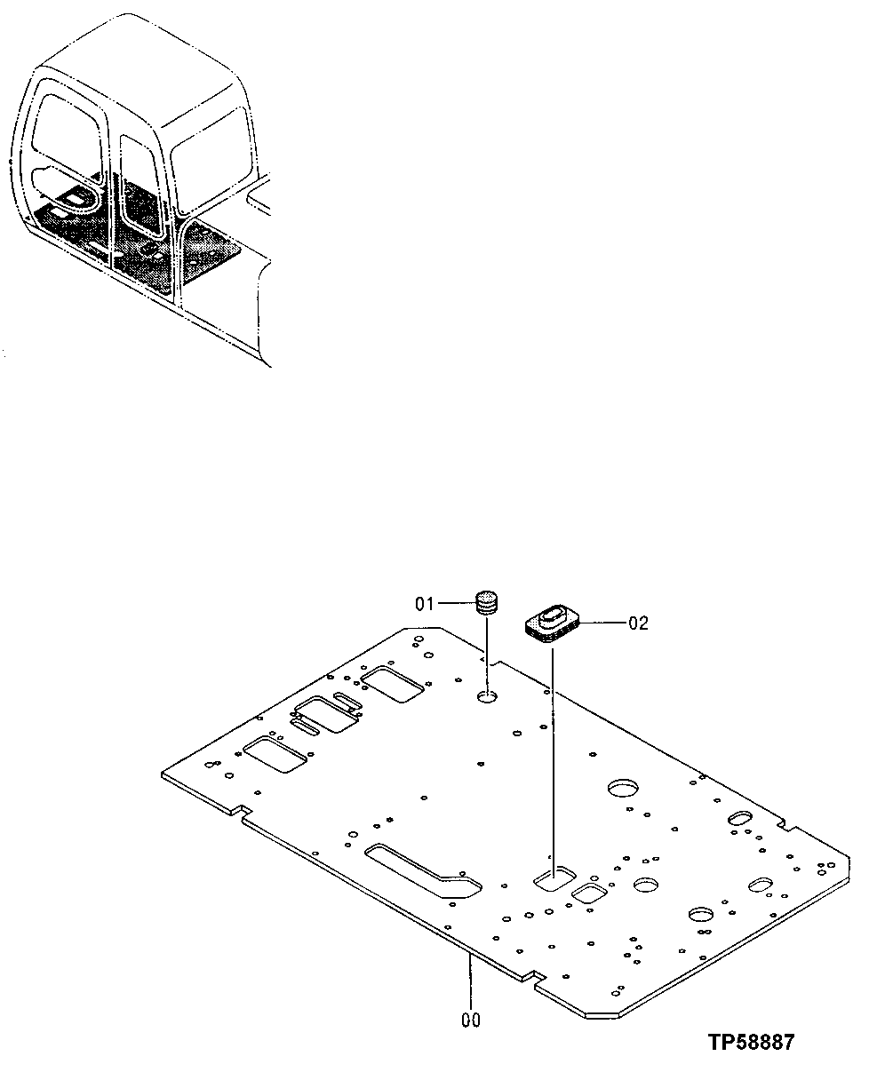 Схема запчастей John Deere 10 - 173 - Floor Plate 1810 Operator Enclosure