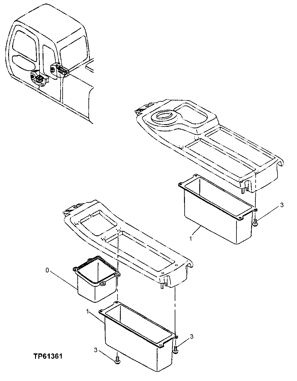 Схема запчастей John Deere 10 - 177 - Console Covers 1810 Operator Enclosure