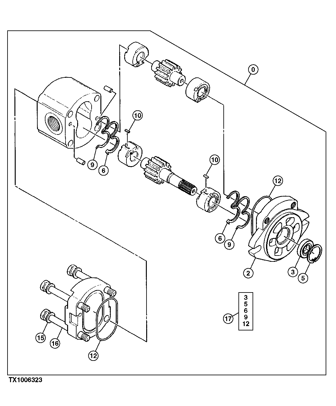 Схема запчастей John Deere 10 - 215 - PUMP GEAR 2160 Vehicle Hydraulics