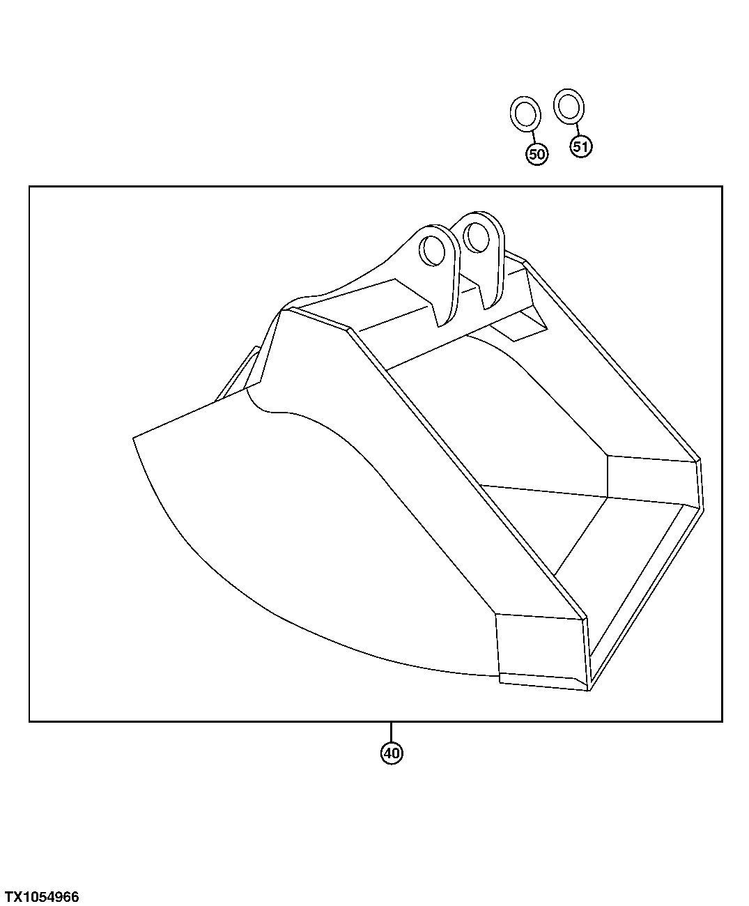 Схема запчастей John Deere 10 - 230 - Ditching Bucket 3302 Bucket With Teeth