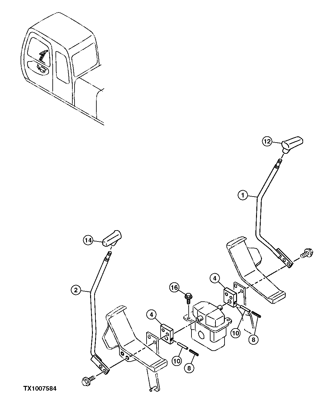 Схема запчастей John Deere 10 - 237 - PROPEL CONTROL LEVER 3315 Control Linkage