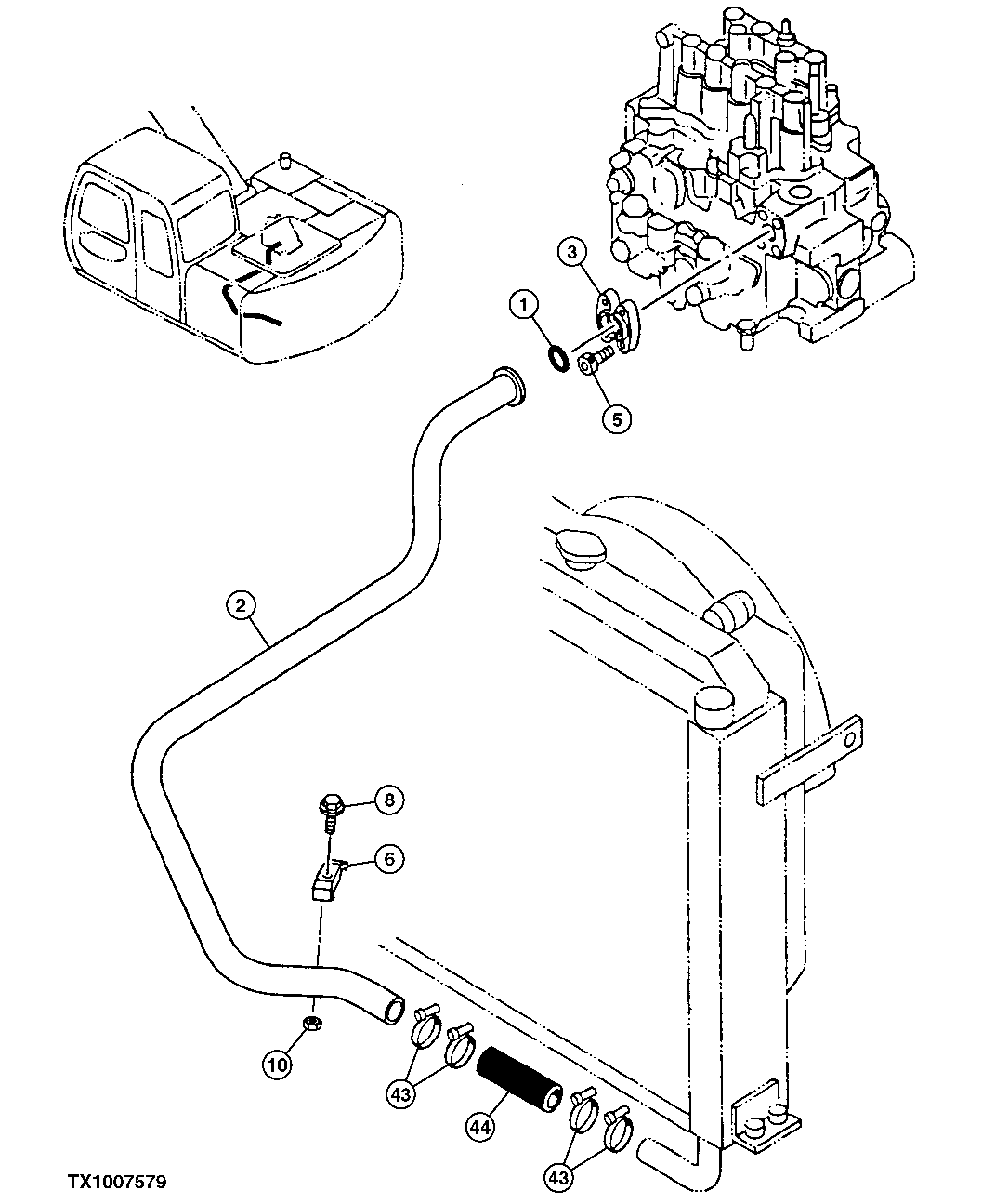 Схема запчастей John Deere 10 - 251 - Hydraulic System - Return Lines 3360 Hydraulic System