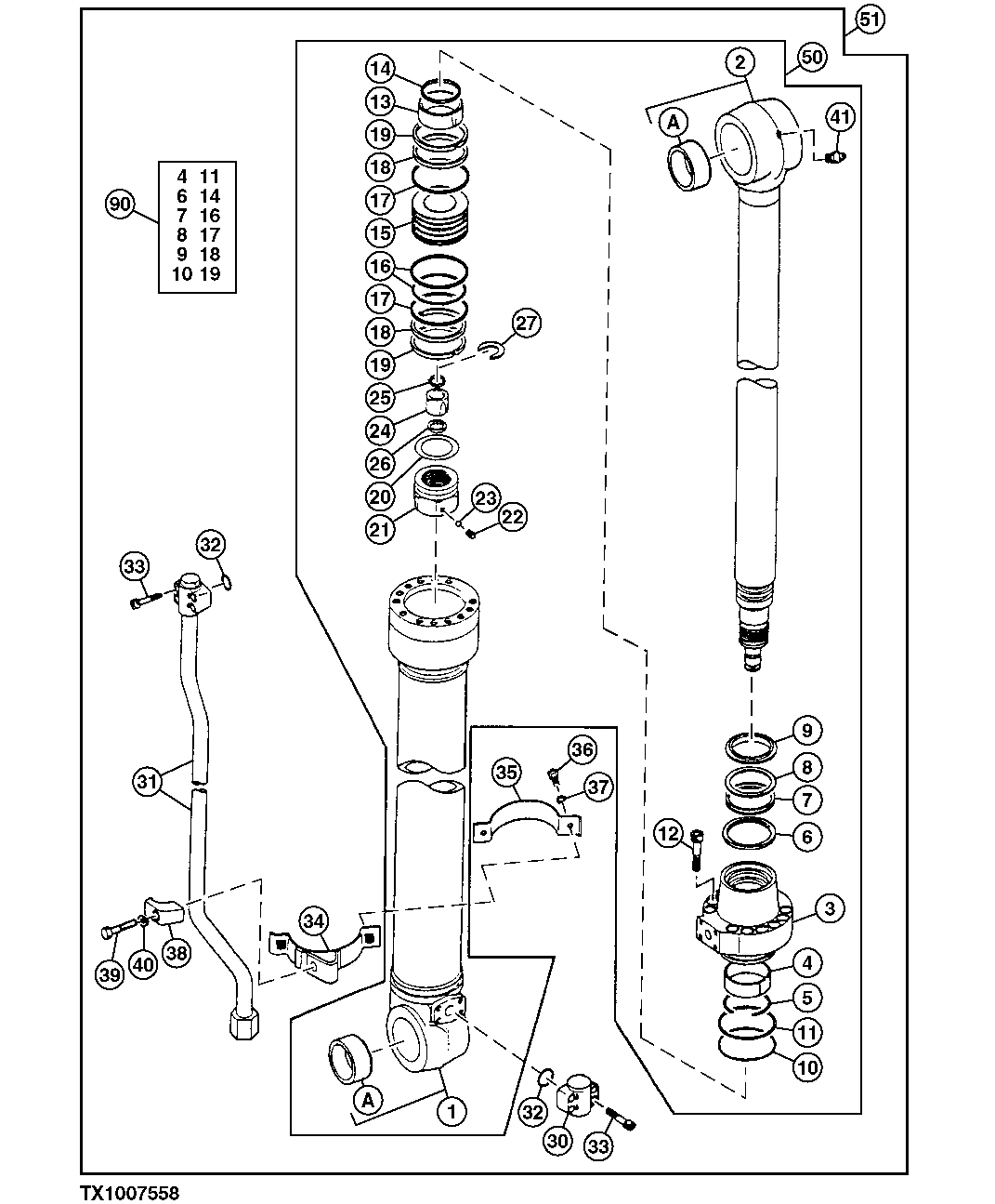 Схема запчастей John Deere 10 - 292 - Arm Cylinder 3360 Hydraulic System