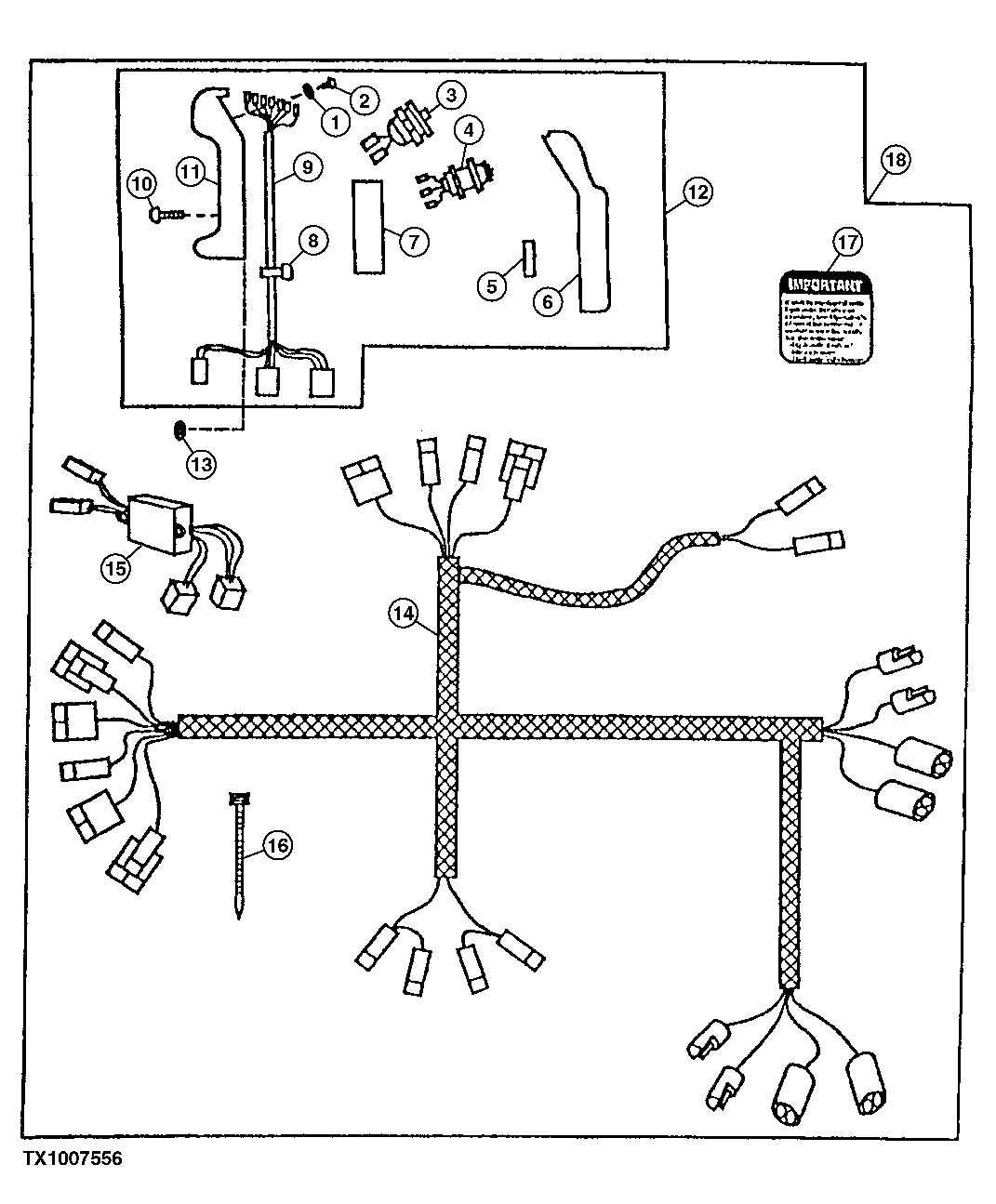 Схема запчастей John Deere 10 - 296 - DUAL CONTROL HANDLE WITH WIRING (AUXILIARY CONTROLS) (2 SOLENOIDS) 3360 Hydraulic System