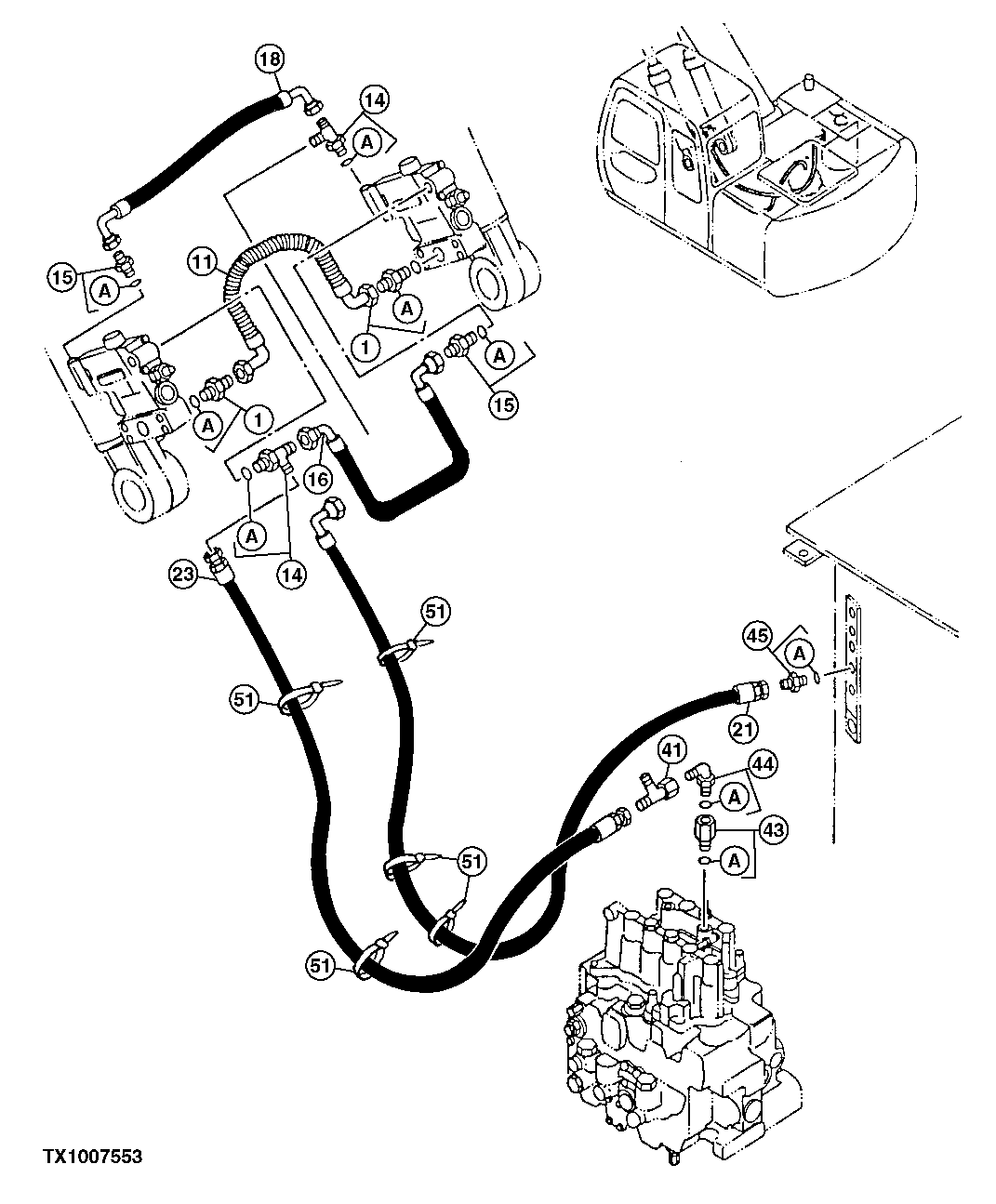 Схема запчастей John Deere 10 - 303 - Flow Control, Hydraulic Valve 3360 Hydraulic System