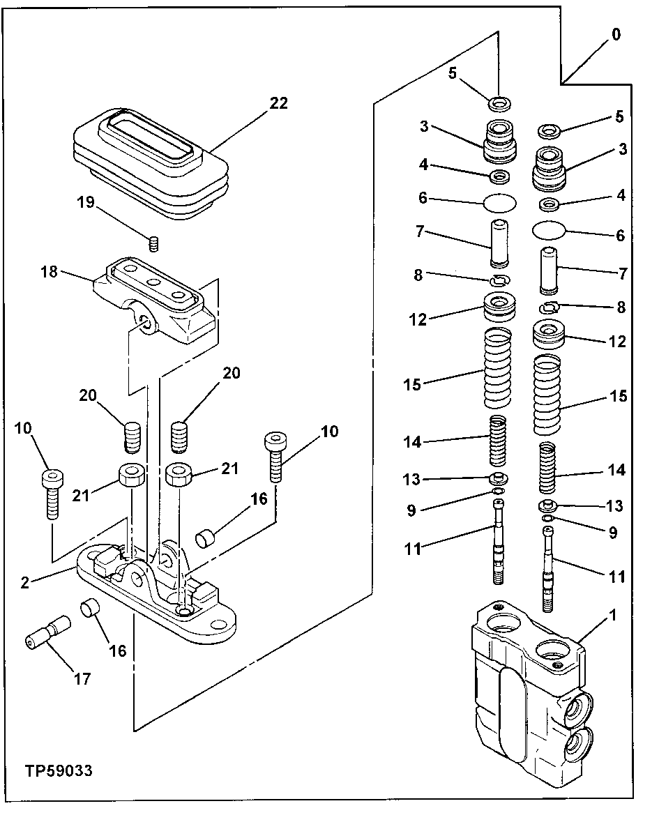 Схема запчастей John Deere 10 - 327 - BLADE PILOT VALVE (RIGHT CONSOLE) 3401 Blade