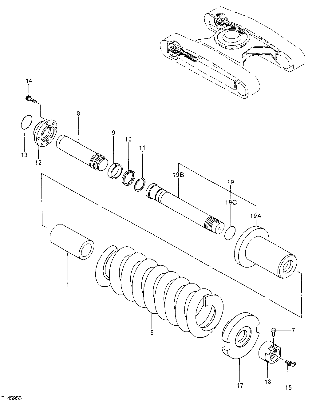 Схема запчастей John Deere 30LC/370 - 11 - Adjuster 0130 Track Systems