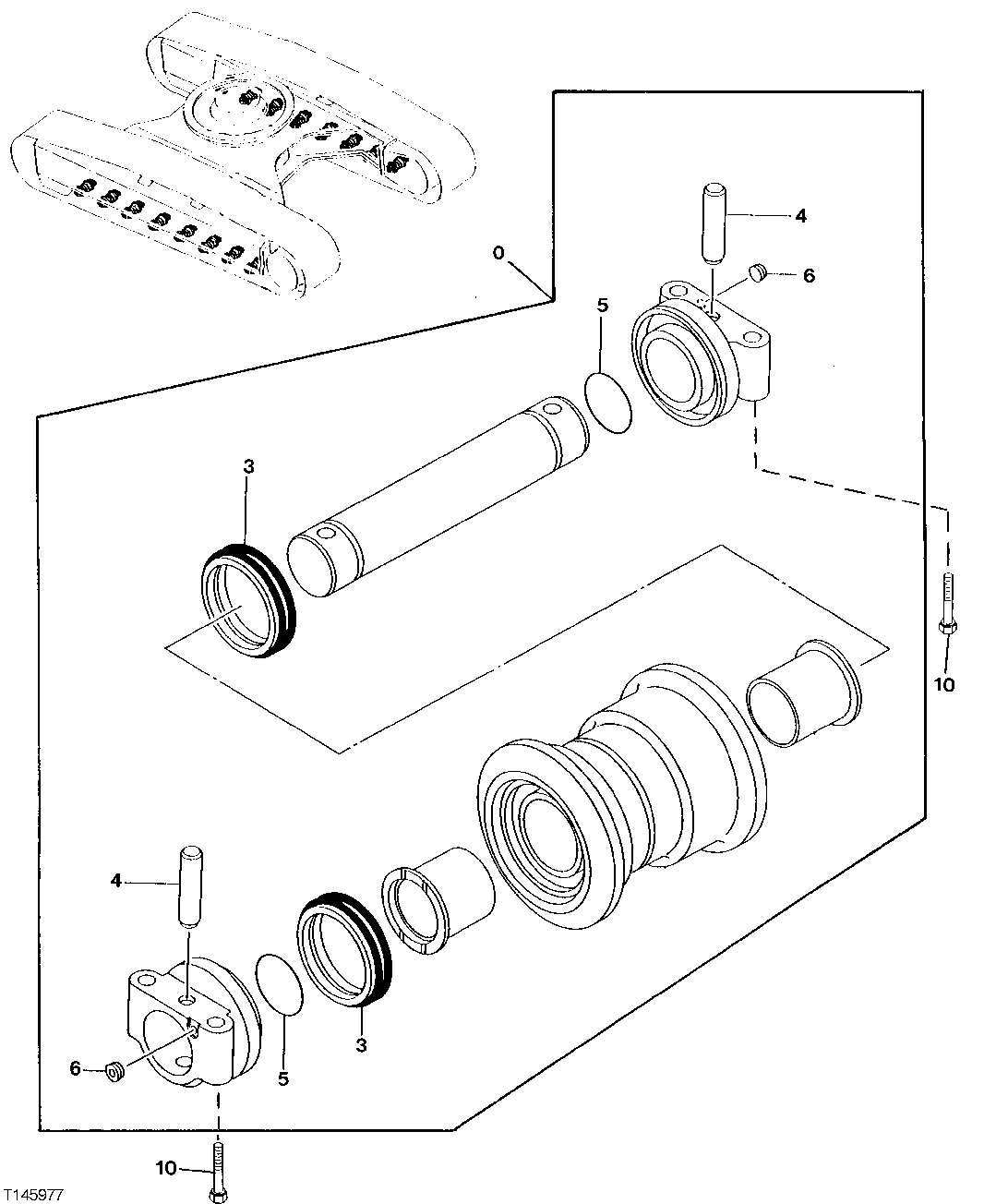 Схема запчастей John Deere 30LC/370 - 15 - Lower Roller 0130 Track Systems