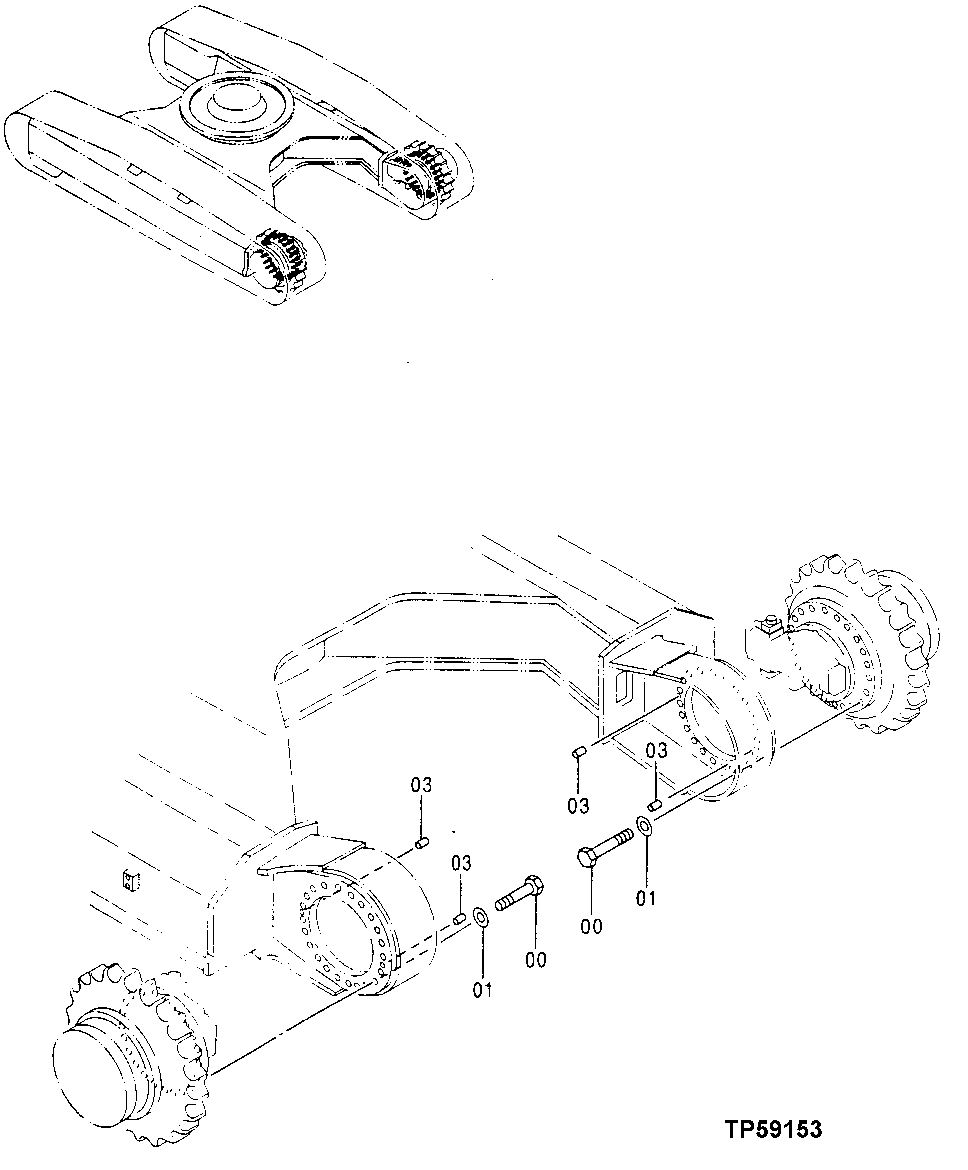 Схема запчастей John Deere 30LC/370 - 22 - Travel Device Support 0260 Axles, Diff. & Susp. Sys. Hyd. (Incl. Fwd)